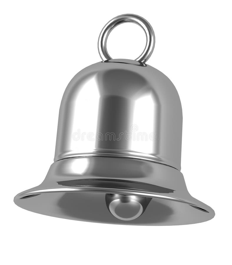 Realistic silver bell isolated on white Royalty Free Vector