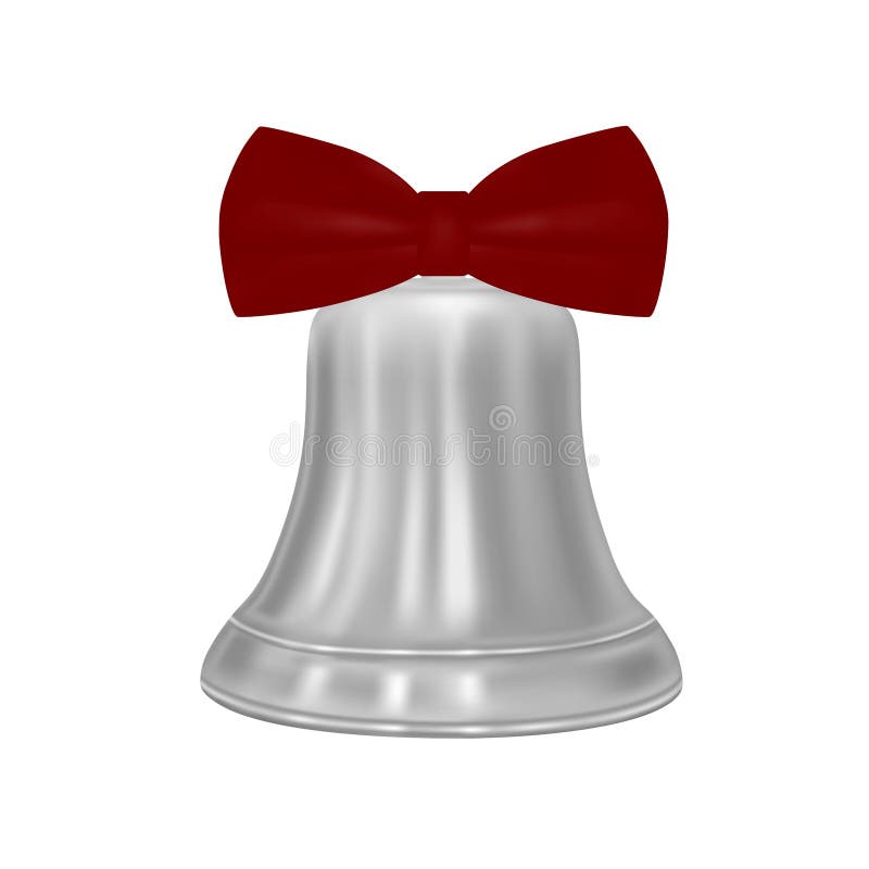 Silver Bells And Bow. Isolated On White. Stock Photo, Picture and Royalty  Free Image. Image 16034199.