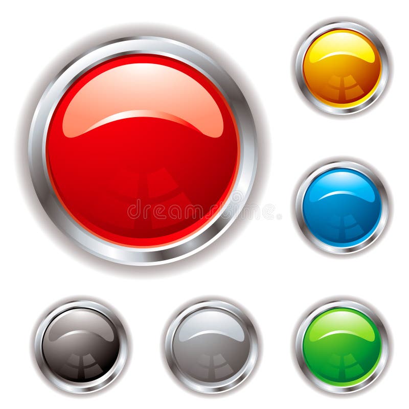 No green round gel isolated push button Royalty Free Vector