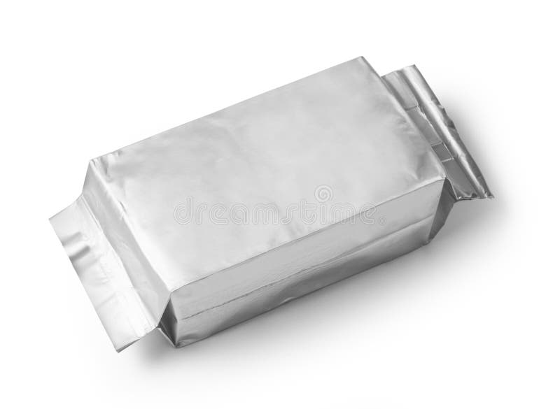 Silver blank package stock photography
