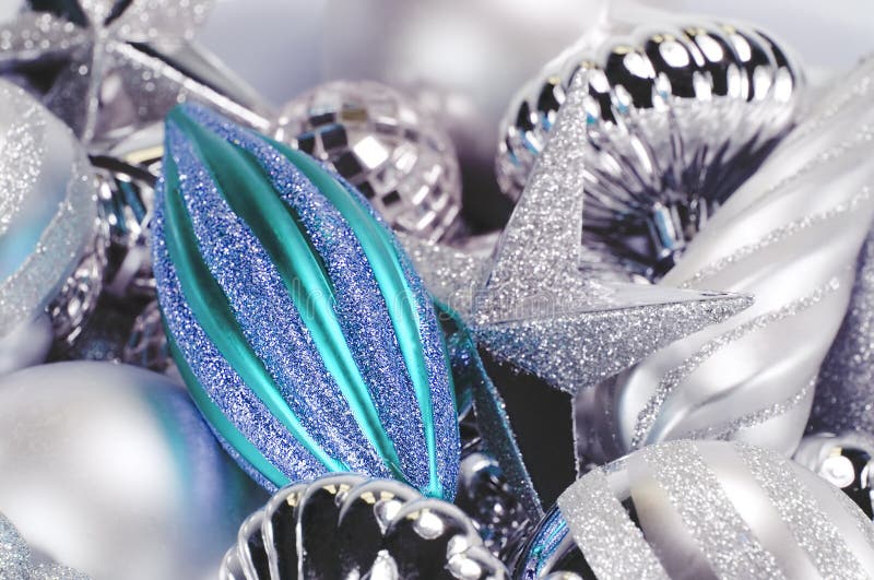 Silver and Blue Ornaments