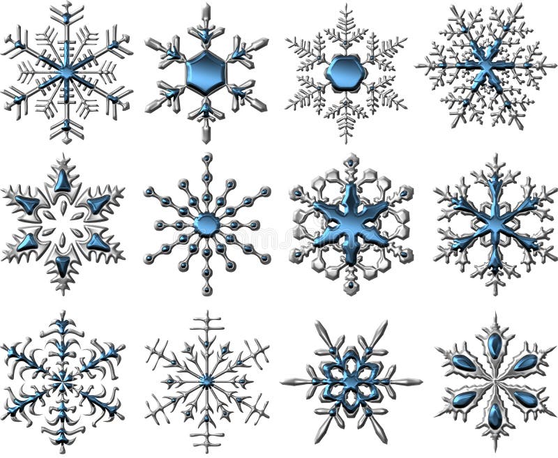 Silver-Blue Snowflakes