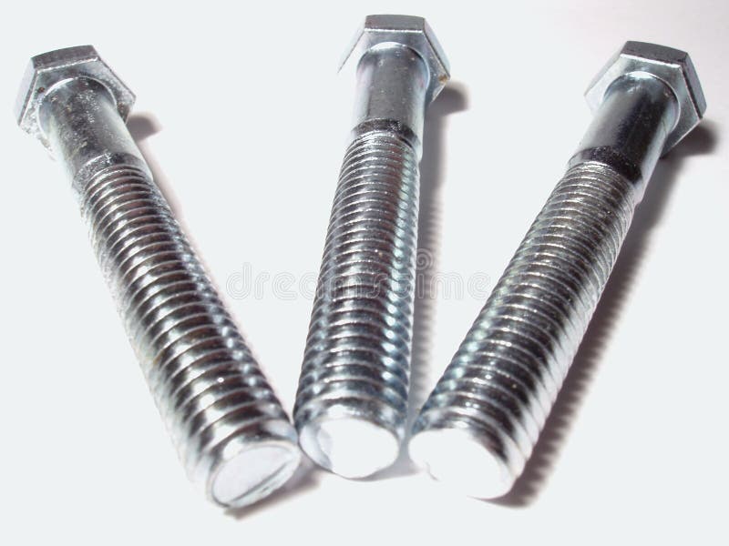 Silver Bolts stock photo. Image of thread, manufacturing 48166