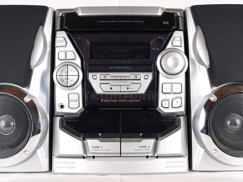 Silver Boom Box Stereo front