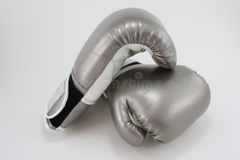 Silver boxing gloves stock image. Image of boxing, boxer 13014047