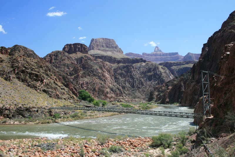 Silver bridge, Grand Canyon stock image