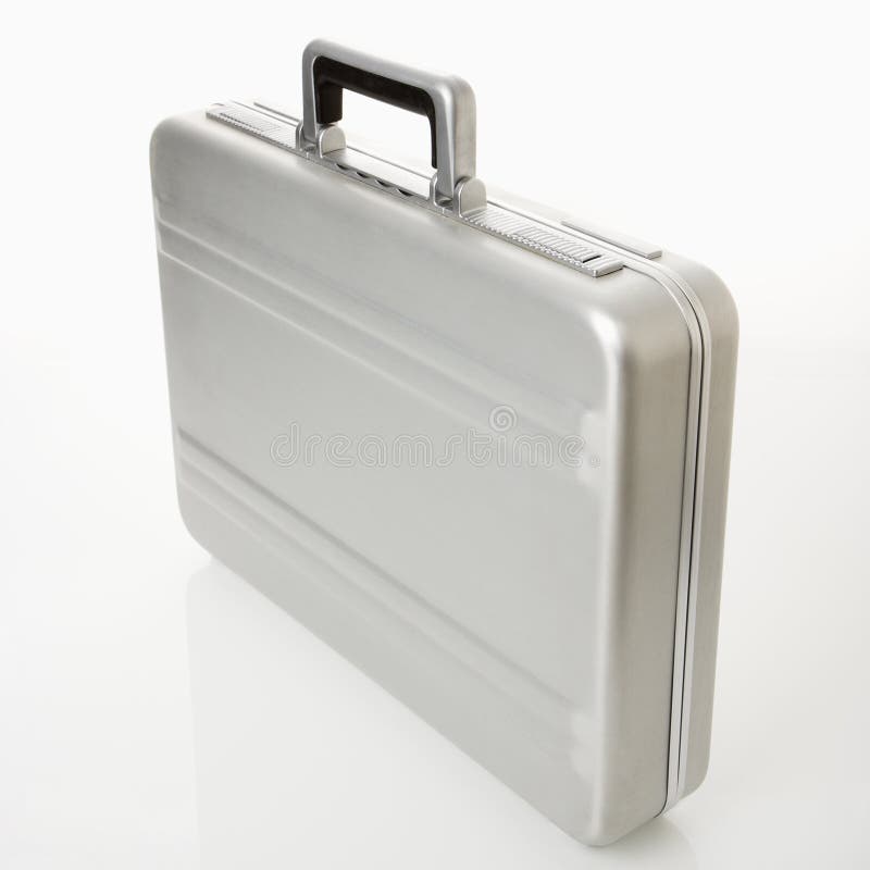 Silver briefcase stock photo. Image of isolated, protection 23587038