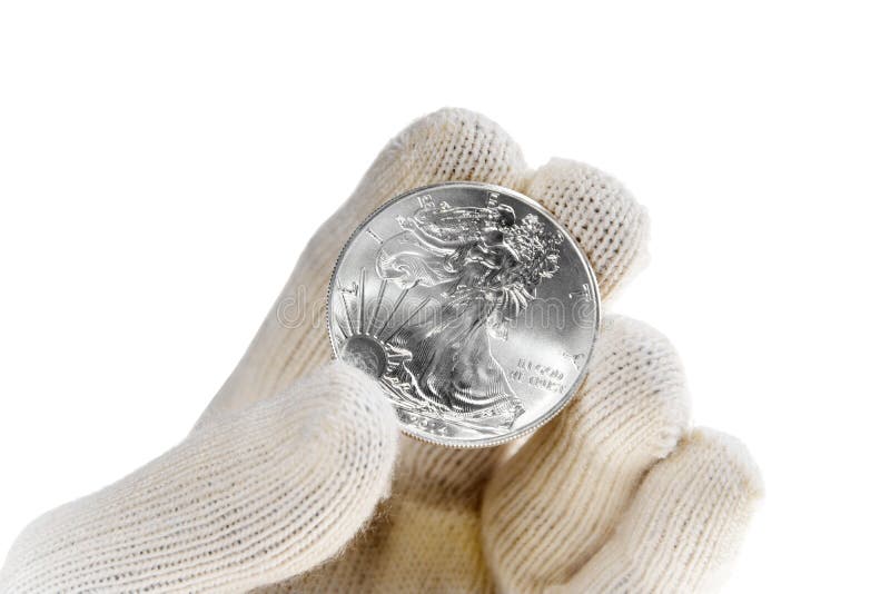 Silver bullion coin investment, American Eagle. n. Metal n stock images, royalty-free photos and pictures