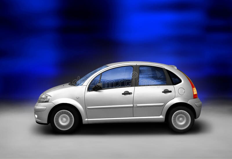 Silver car stock photo. Image of hatchback, silvery, speed 10257378