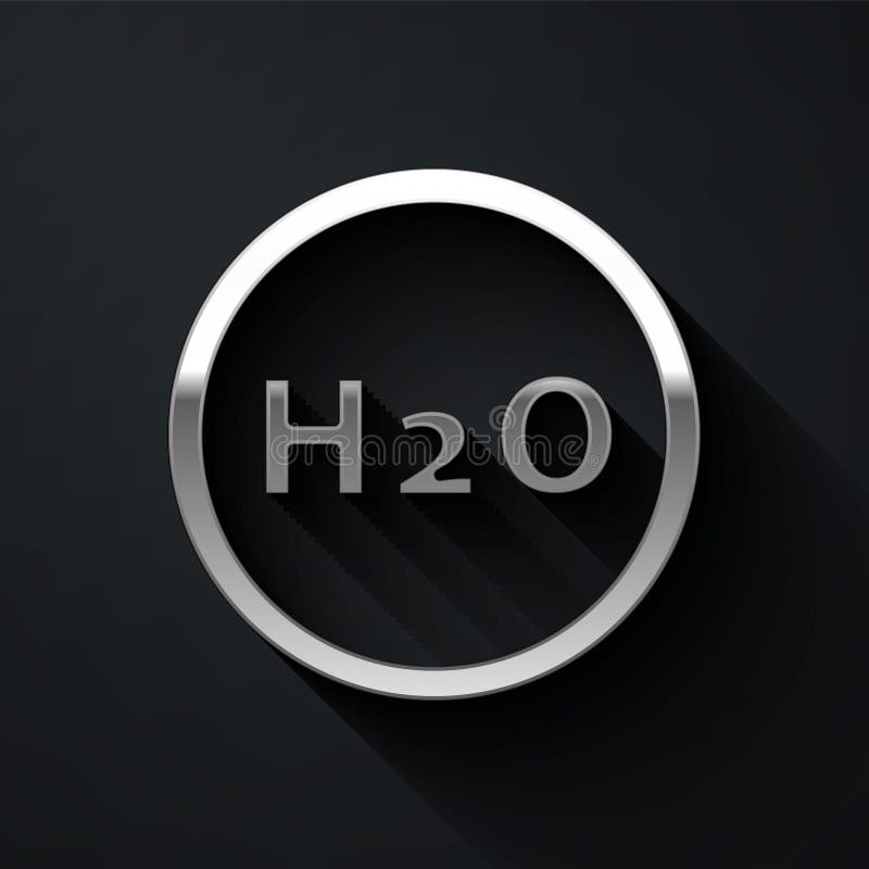 Silver Chemical Formula for Water Drops H2O Shaped Icon Isolated