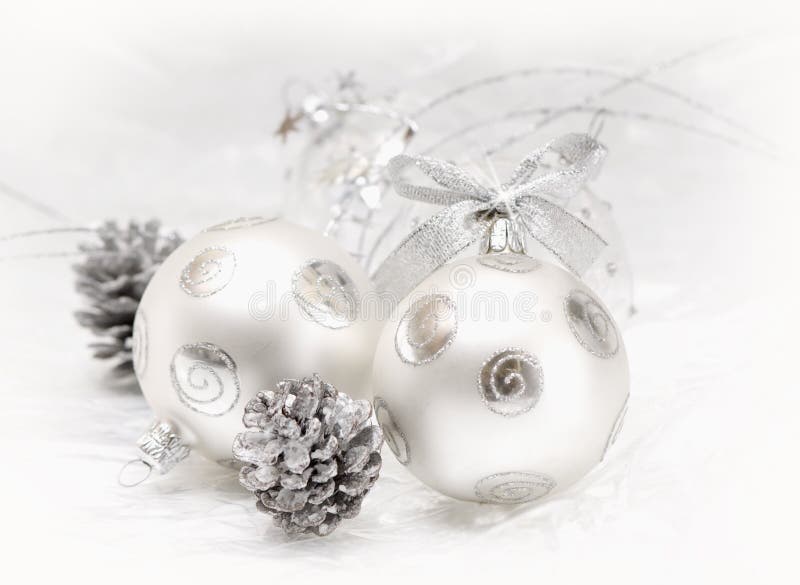 Silver christmas ball stock image Silver christmas ball stock image