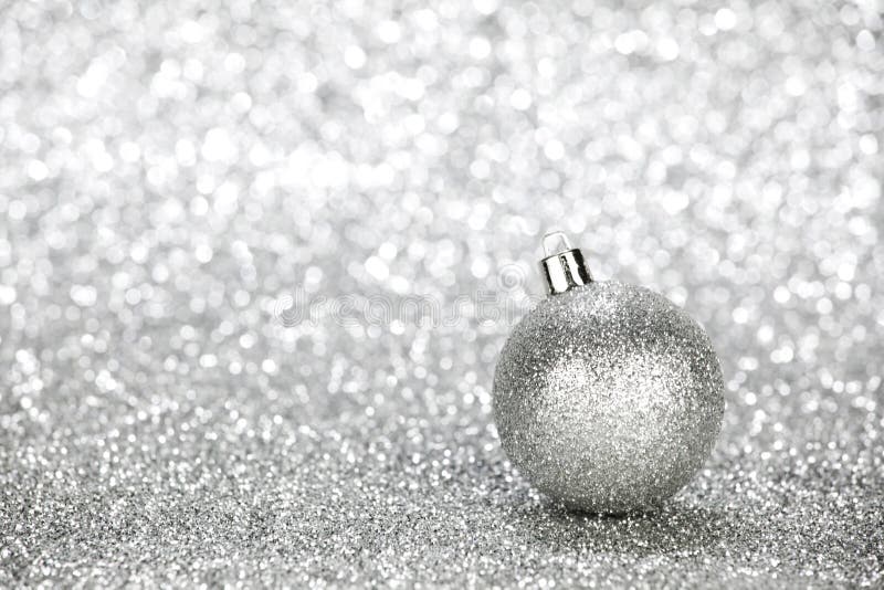 Silver christmas ball stock image. Image of silver, xmas 34924437