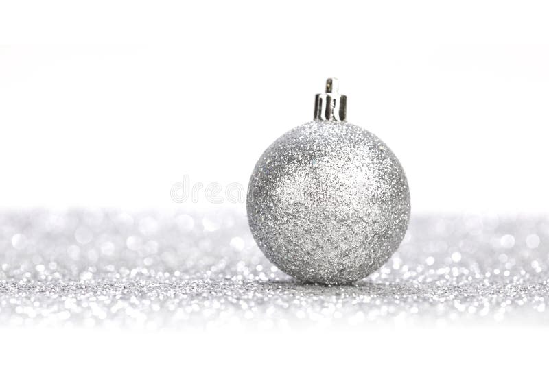 Silver christmas ball stock image. Image of sphere, festive - 35105081