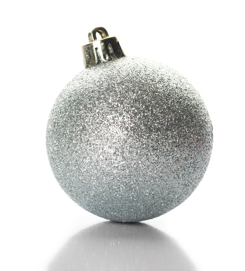 Perfect Silver White Christmas Ball Isolated Stock Image Image of