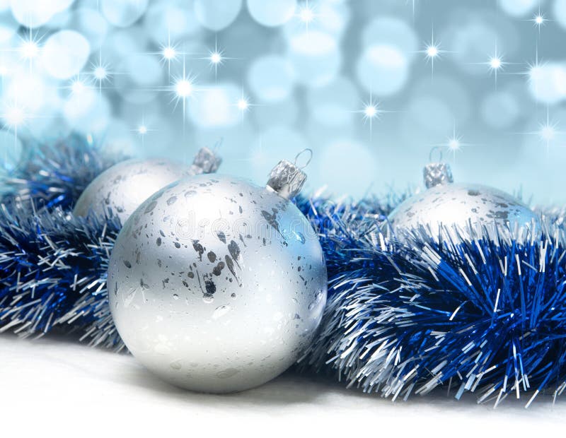 Silver Christmas balls stock photo. Image of background 17015812