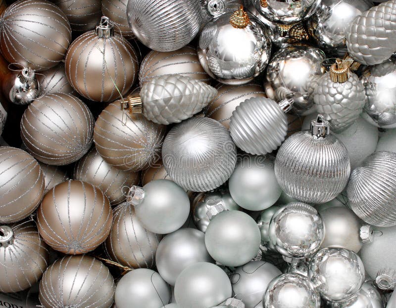 Silver Christmas balls stock photo. Image of merry, xmas 17227588