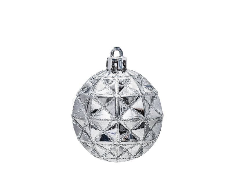 Silver Christmas Hanging Ball Stock Photo - Image of ornate, bright ...