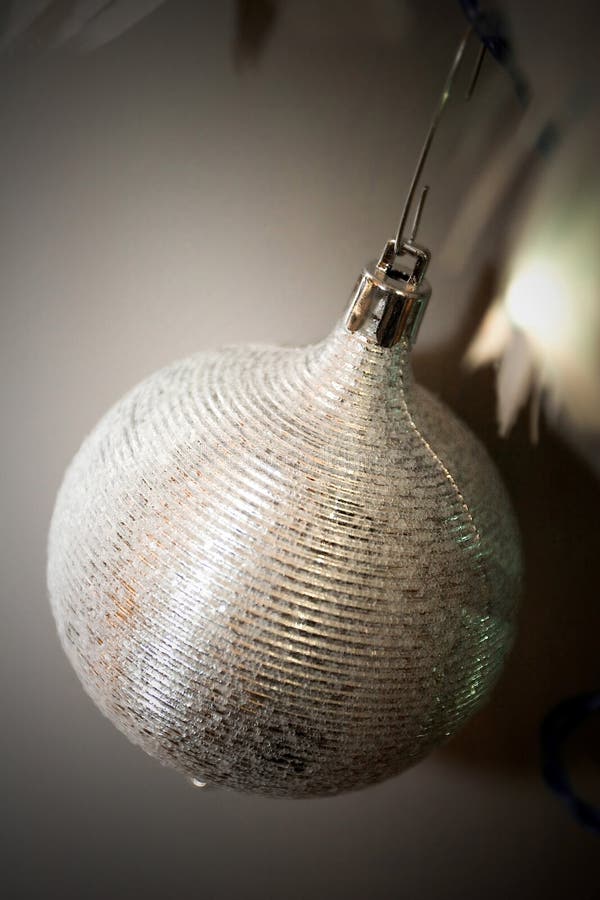 Silver Christmas Tree Ornament Stock Photo Image of light, muted 5700710