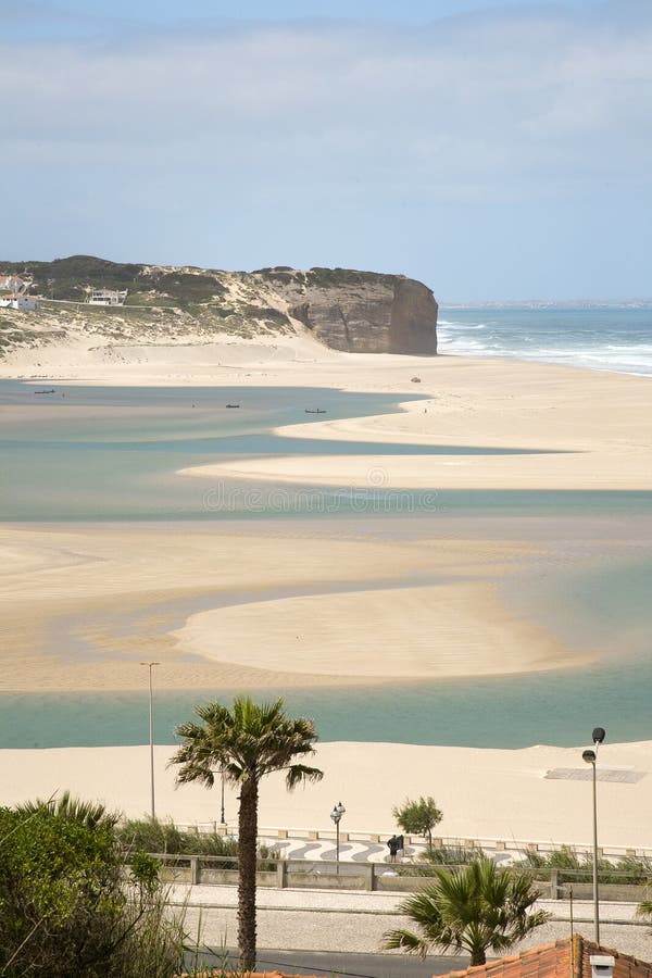 Silver Coast, The Obidos Lagoon, Portugal Stock Image Image of palm