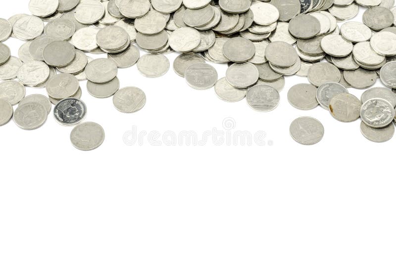 Silver coin isolated on white background