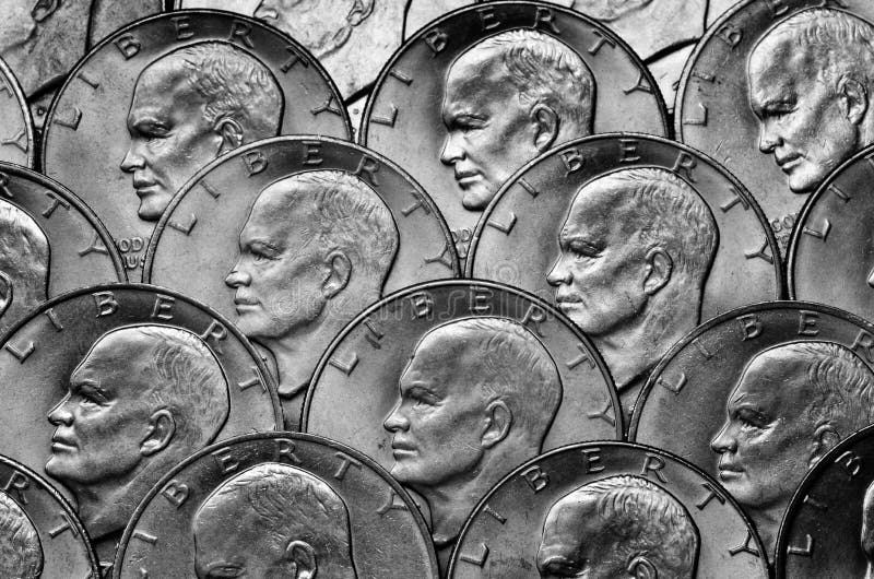 Silver Coins American Money Wealth and Riches Stock Photo Image of