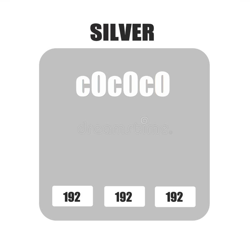 SILVER Color, Trend Color/ Color Palette. RGB #c0c0c0/ R=192, G=192, B