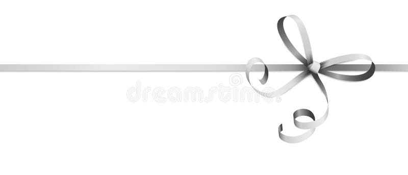 EPS 10 vector illustration of silver colored ribbon bow isolated on white background, gift, band, loop, decorative, surprise, satin, fabric, birthday, ornament, tie, packaging, decoration, present, knot, celebration, party, coupon, souvenir, adorn, shiny, string, textile, christmas, valentines, glory, mothers, easter, anniversary, symbol, icon, element, optional