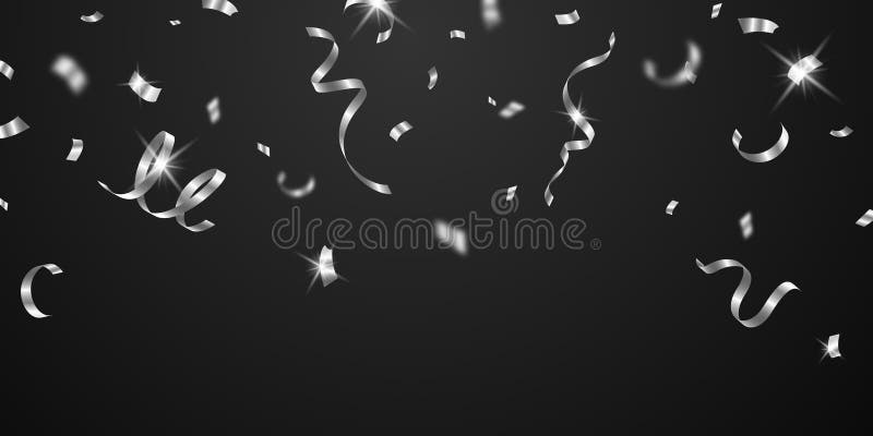 Silver Confetti Background for Festival Decoration Vector Illustration