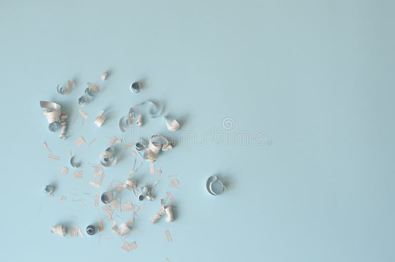 Silver Confetti On A Blue Background. Stock Image - Image of christmas