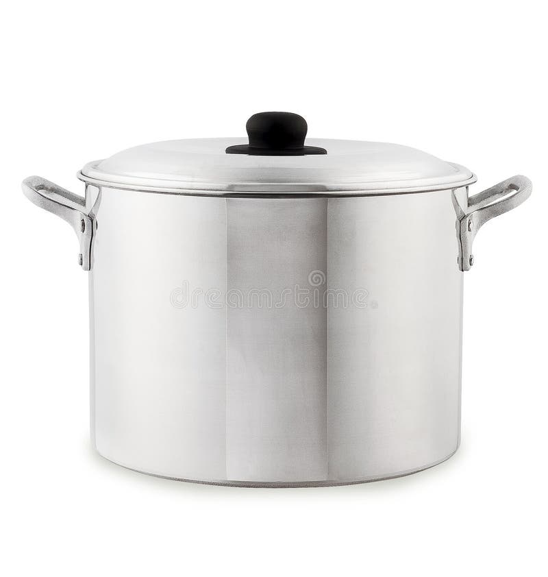Silver cooking pot stock image. Image of cookware, gray 21741857