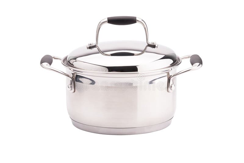 Silver Cooking Pot On White Background. Stock Photo Image of cooking, kitchenware 45478038