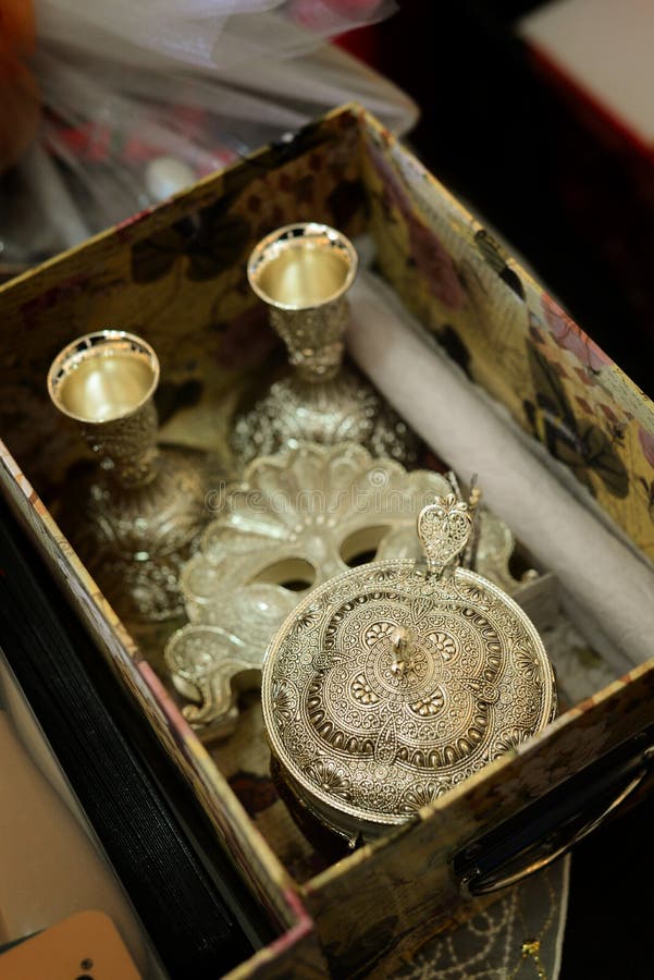 Silver Decorative Pots Accessories Stock Photo Image of green, bright