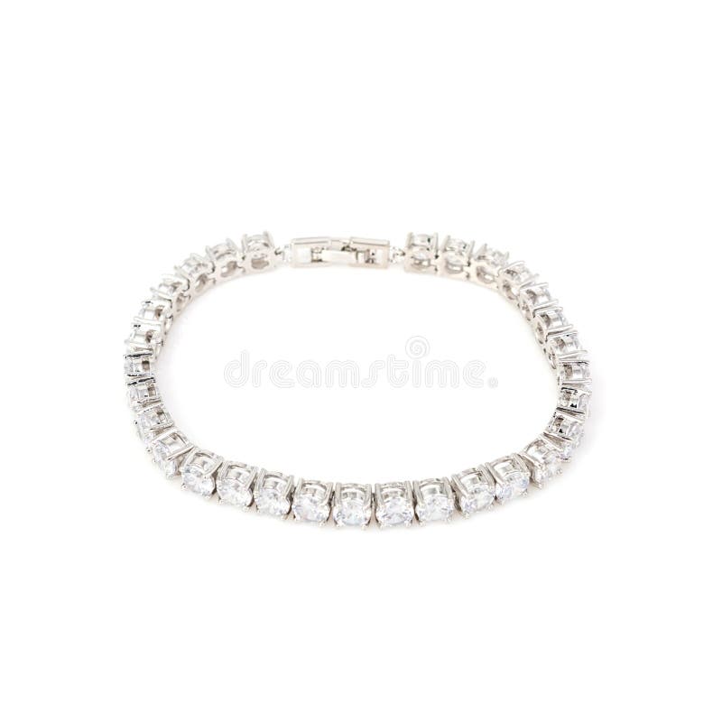 Silver diamond bracelet on white