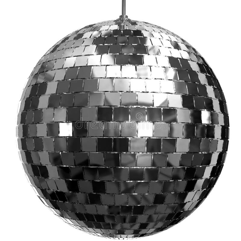 Silver Disco Ball Icon Isolated On Grayscale Background. Vector Stock ...