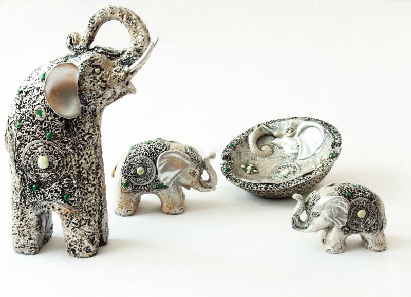 Silver Elephant Decorations Stock Image Image of object, culture