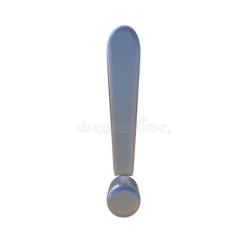 Silver Exclamation mark symbol isolated on white royalty free illustration Silver Exclamation mark symbol isolated on white royalty free illustration