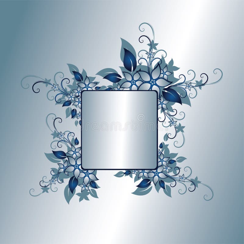 Silver floral frame