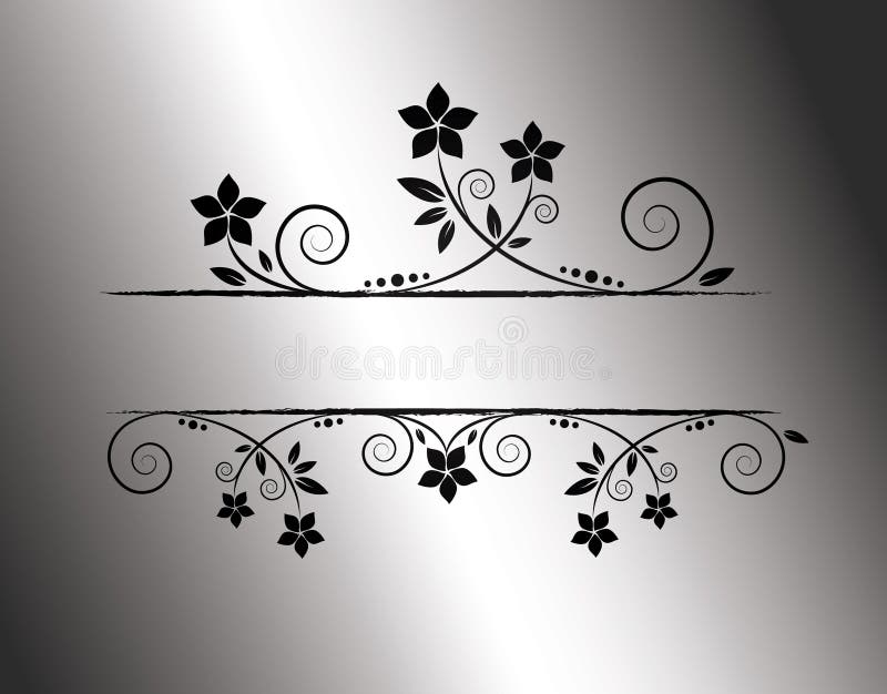 Silver floral frame stock vector. Illustration of grand 8525744