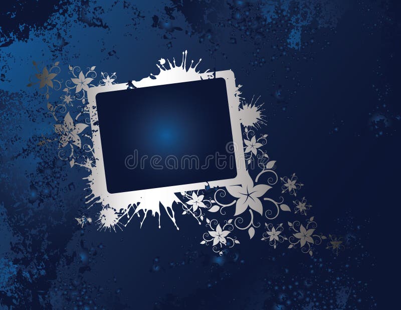 Silver floral frame stock vector. Illustration of grand 8525744