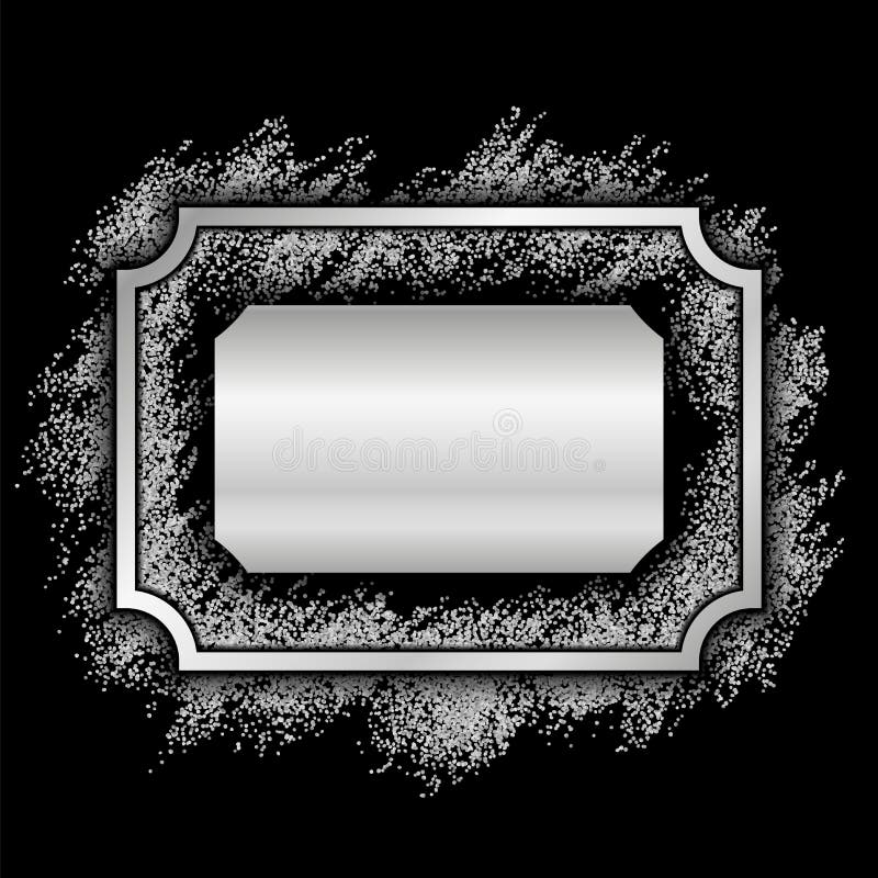 Silver Frame. Beautiful Glitter Design. Vintage Style Decorative Border,  Isolated Black Background Stock Vector - Illustration of beautiful,  decoration: 131738686