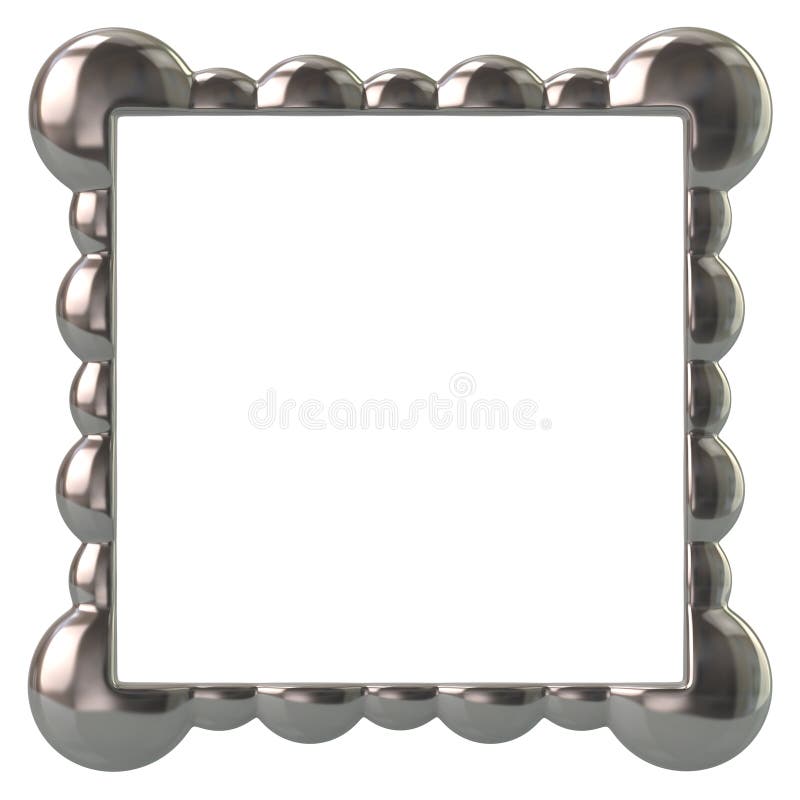 Silver Frame for Painting 3d Illustration Stock Illustration