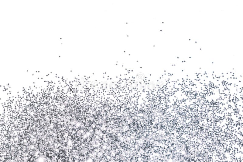 Silver Glitter Sparkle on White Background Stock Image Image of