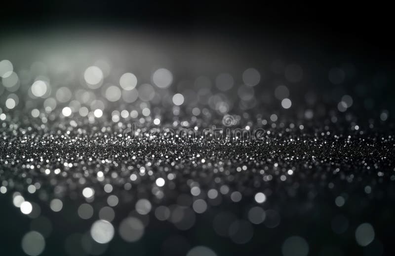 Silver glitter sparkles on dark background. Shimmering particles create elegant look. Abstract design for various uses. Ideal for vector illustration