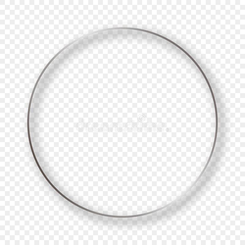 Silver Glowing Circle Frame with Shadow Stock Vector - Illustration of ...