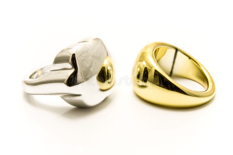 Silver and gold rings stock image. Image of marry, pair 20993905