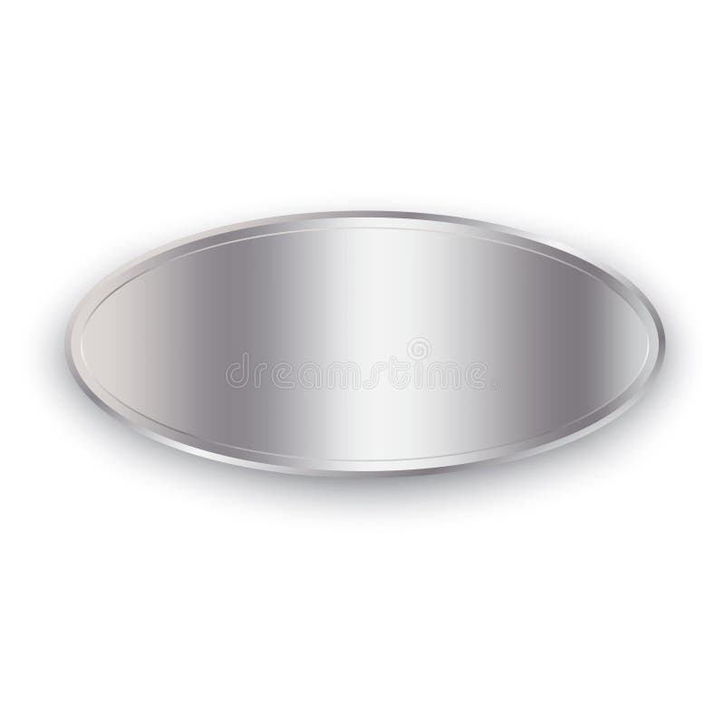 Silver Gradient Oval. Light To Dark Gradient. Vector Metallic Plate