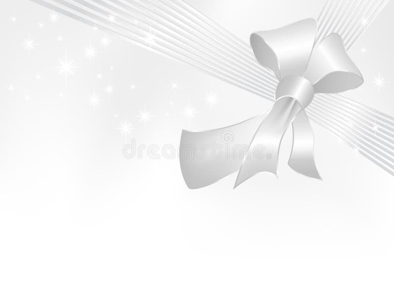 Gift Box with Silver Ribbon Bow Stock Illustration Illustration of