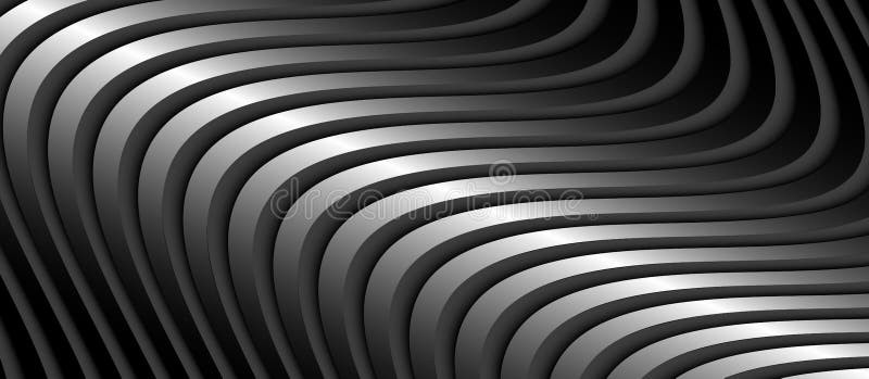 Silver Grey Striped Background 3D Stock Vector Illustration of curve, metallic 245967368