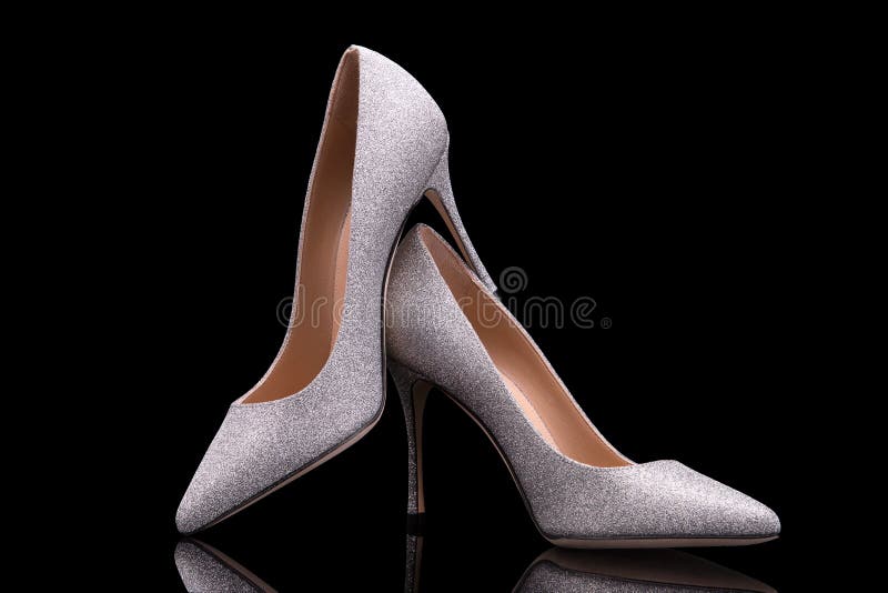 black and silver evening shoes