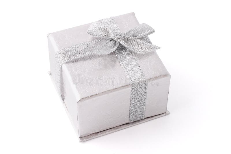 Silver jewelry box stock image. Image of silver, ribbon 6461277